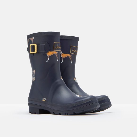 Joules Shoes Joules Molly Navy Harbor Printed Dogs Rain Boots